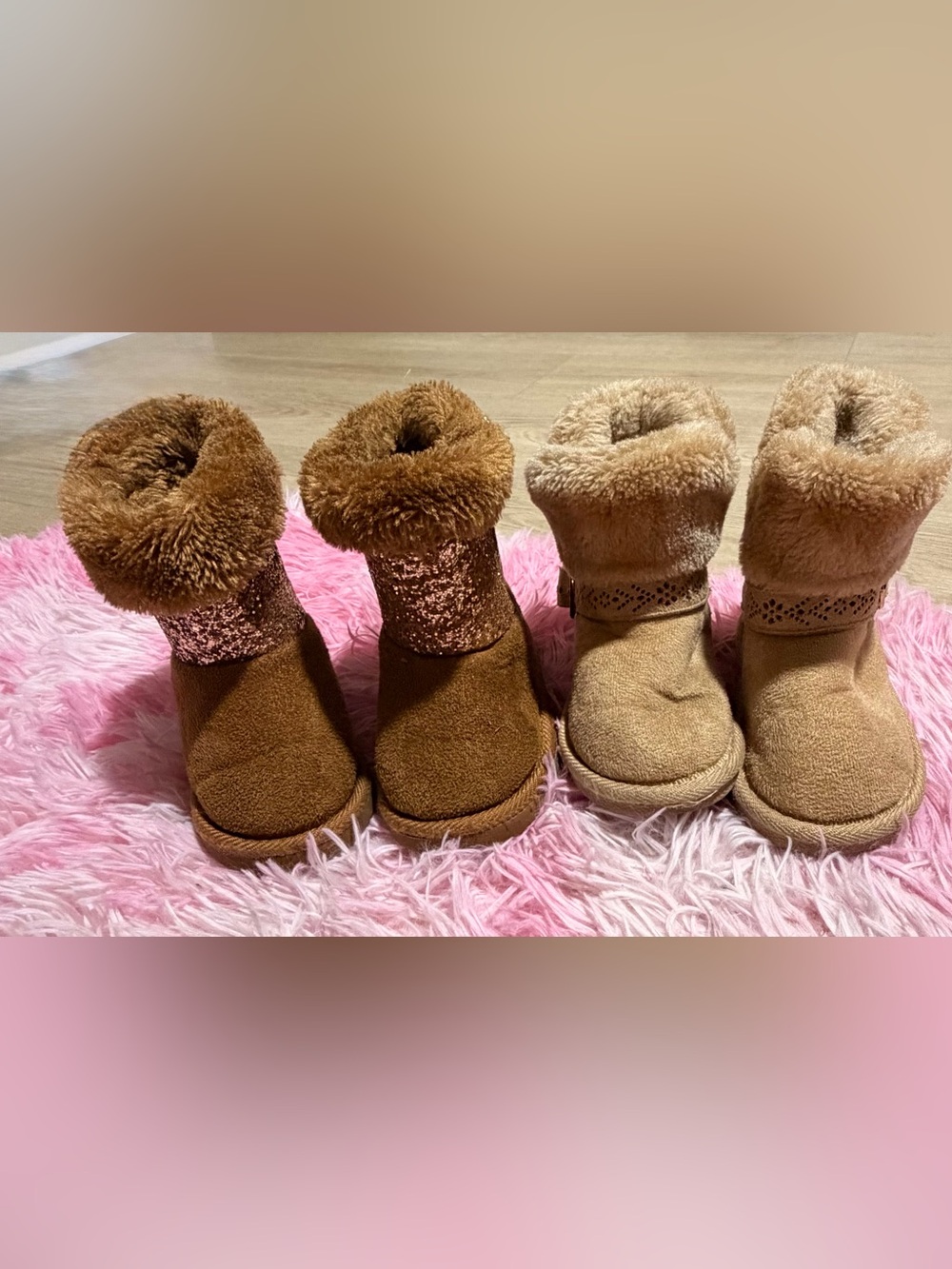 Two pair of Rampage Girl fur boots for winter